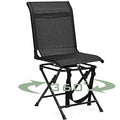 GYMAX Hunting Chair, 360 Degree Swivel Hunting Blind Chair with Carry Handle, 330 lbs Capacity, Comfortable, Waterproof, Portable and Silent Folding Dove Hunting Chair for Blinds (with Armrest)