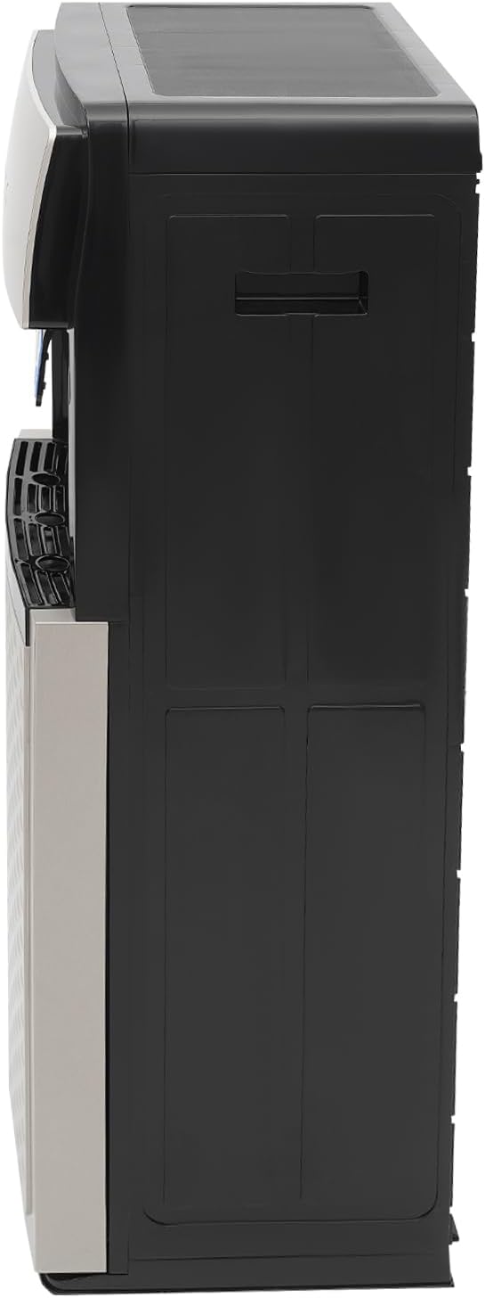 Bottom Loading Water Cooler Dispenser Hot Cold with Storage Cabinet Child Safety Lock Silver Grey P503862