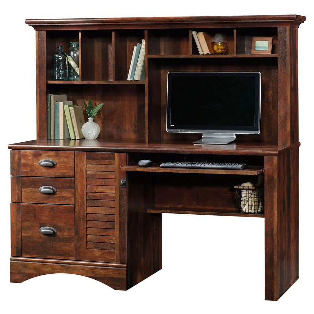 Pemberly Row Computer Desk with Hutch, Curado Cherry J48760