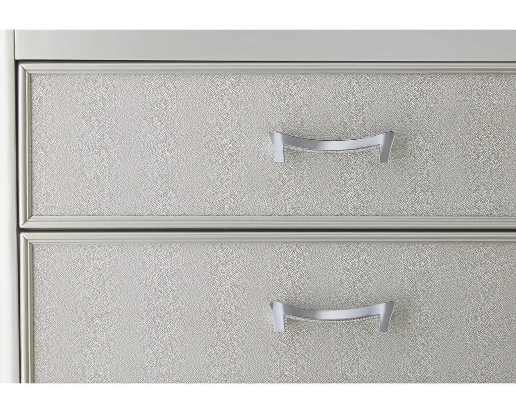 Signature Design by Ashley Coralayne 3 Drawer Nightstand, Silver R348