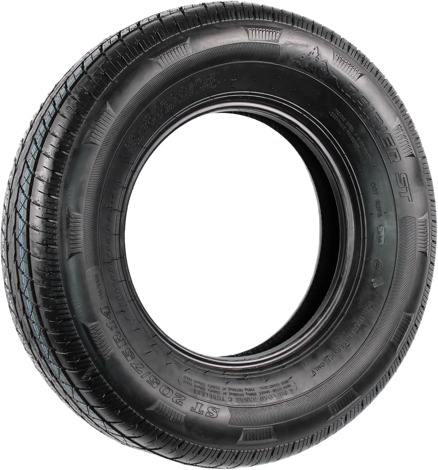 eCustomRim ST205/75R14 Steel Belted Radial Trailer Tire Load Range C 1760# 205/75 R 14-6 Year Warranty w/Free Roadside