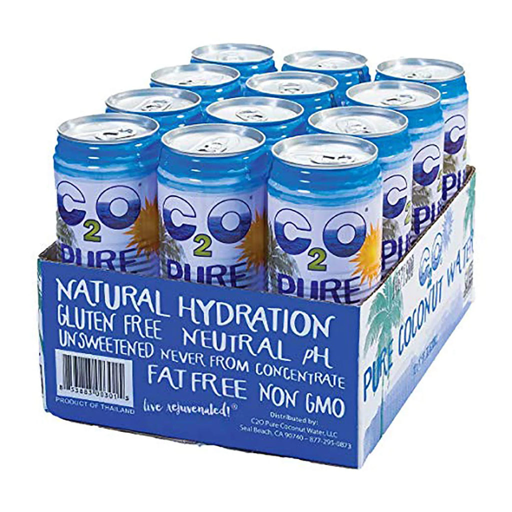 C2O Pure Coconut Water, No Added Sugar, 17.5 FL OZ (Pack of 12) D829
