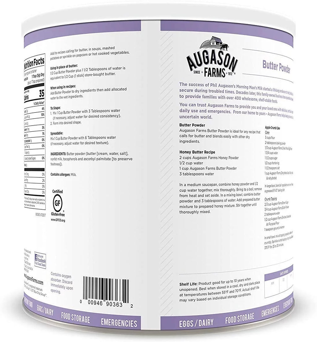 Augason Farms Butter Powder 2 lbs 4 oz No. 10 Can I91746