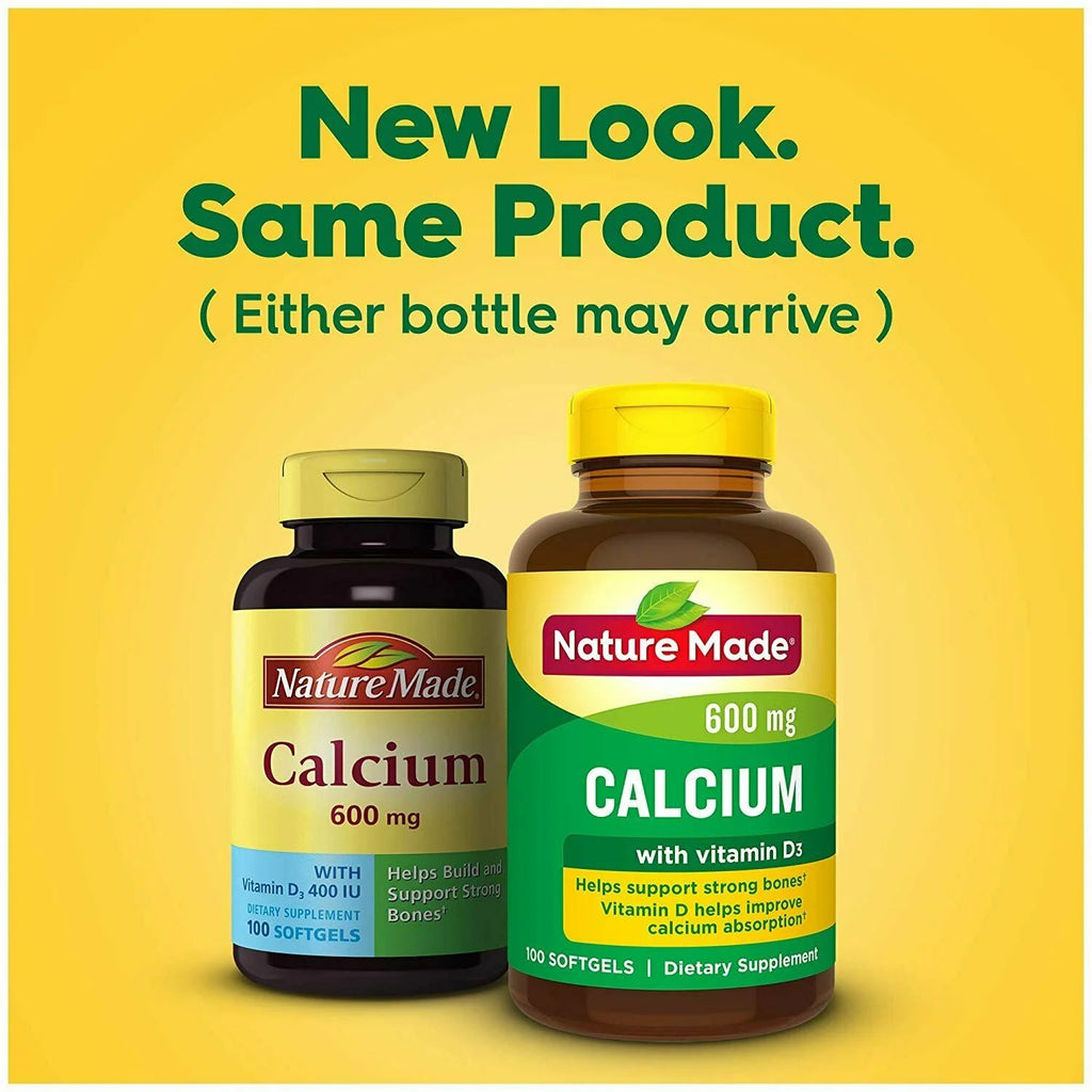 Nature Made Calcium 600 mg with Vitamin D Liquid Softgels, 100 Count (Pack of 4) F880910