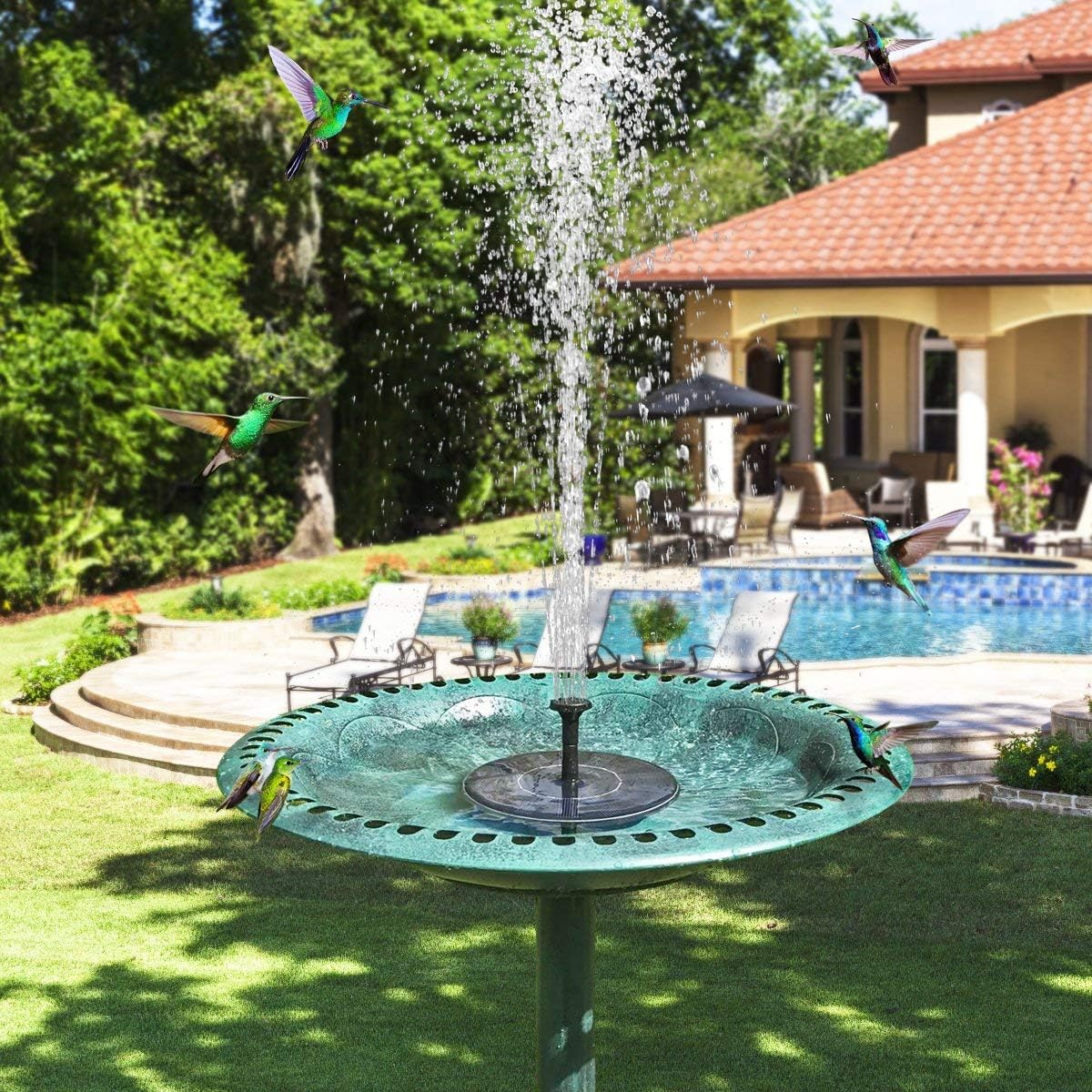 Solar Fountain Water Pump for Bird Bath, 1.5W Free Standing Panel Kit L300