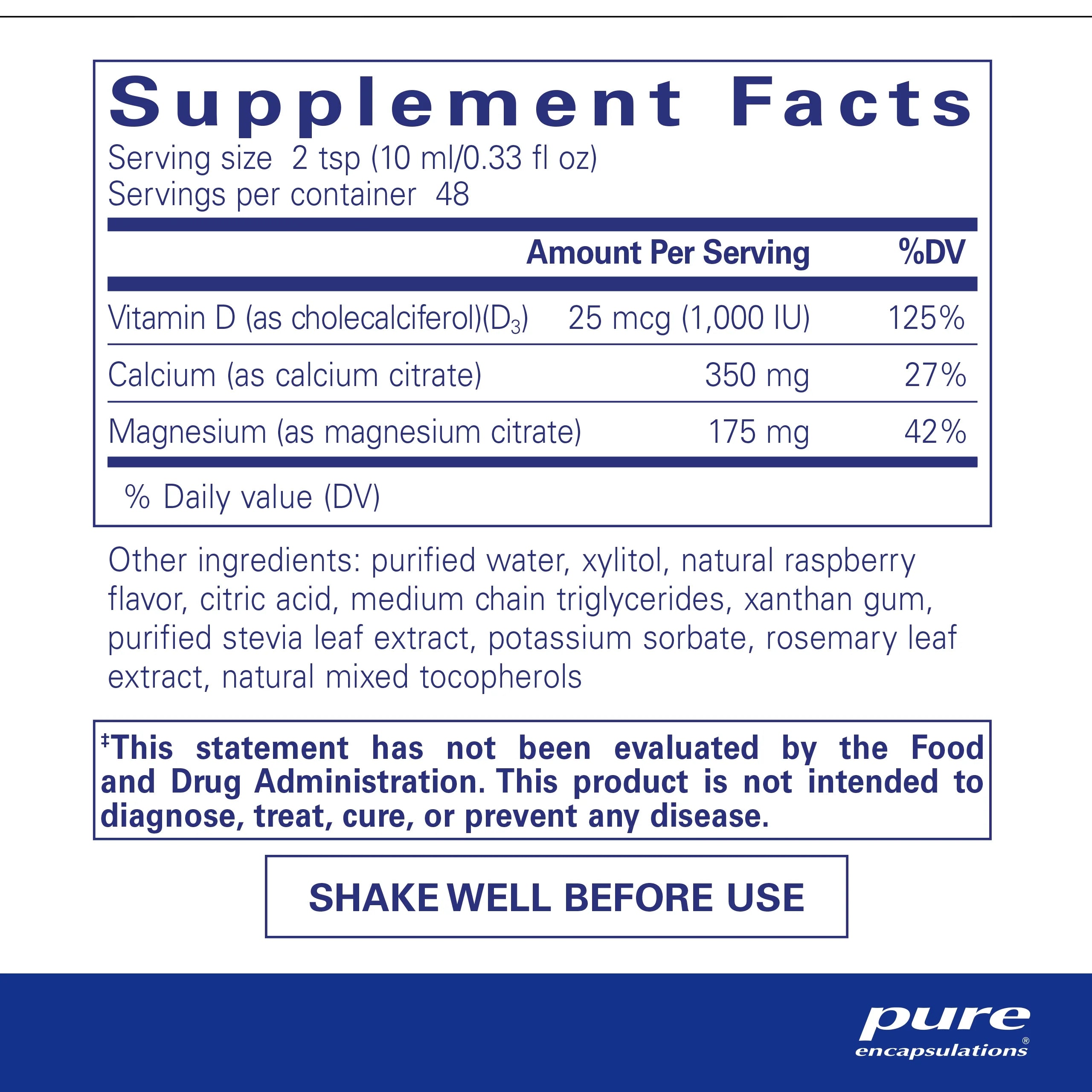 Pure Encapsulations Cal/Mag/D Liquid 16.2 fl. oz. M360