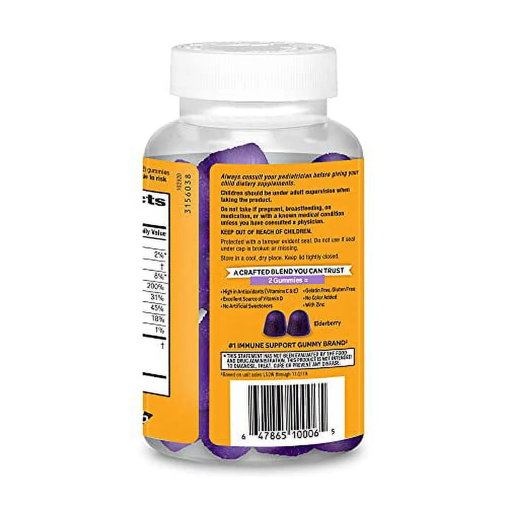 Airborne Elderberry + Vitamins & Zinc Gummies, 130 Count, Gluten-Free X352