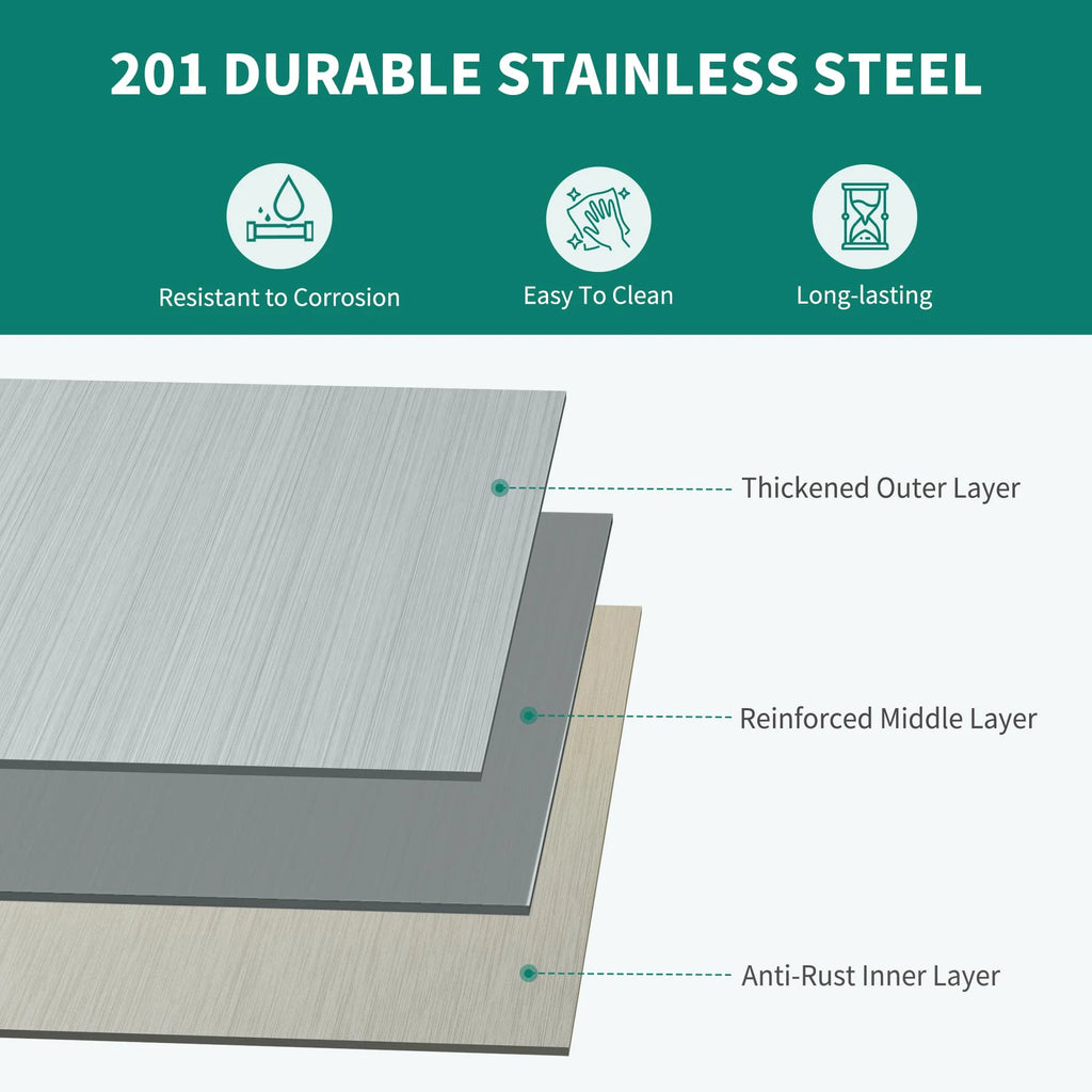 Dextrus Stainless Steel 5-Tier Shelving Unit, 48"x18"x72" E4443