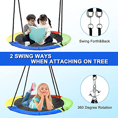 Saucer Tree Swing with A Frame Stand for Kids Outdoor Backyard E251