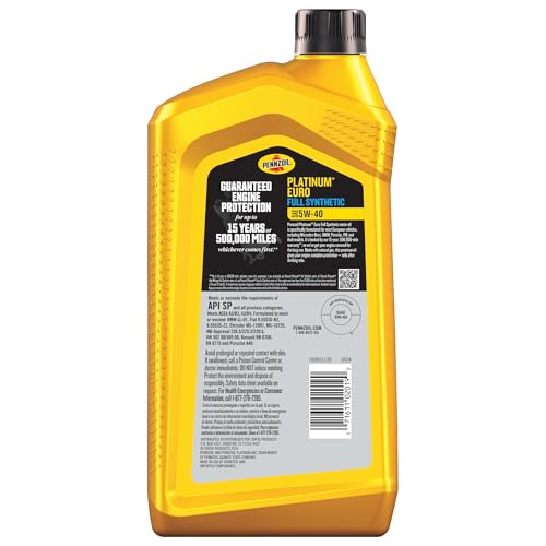 Pennzoil Platinum Euro L Full Synthetic 5W-30 Motor Oil, 5-Quart Q539961