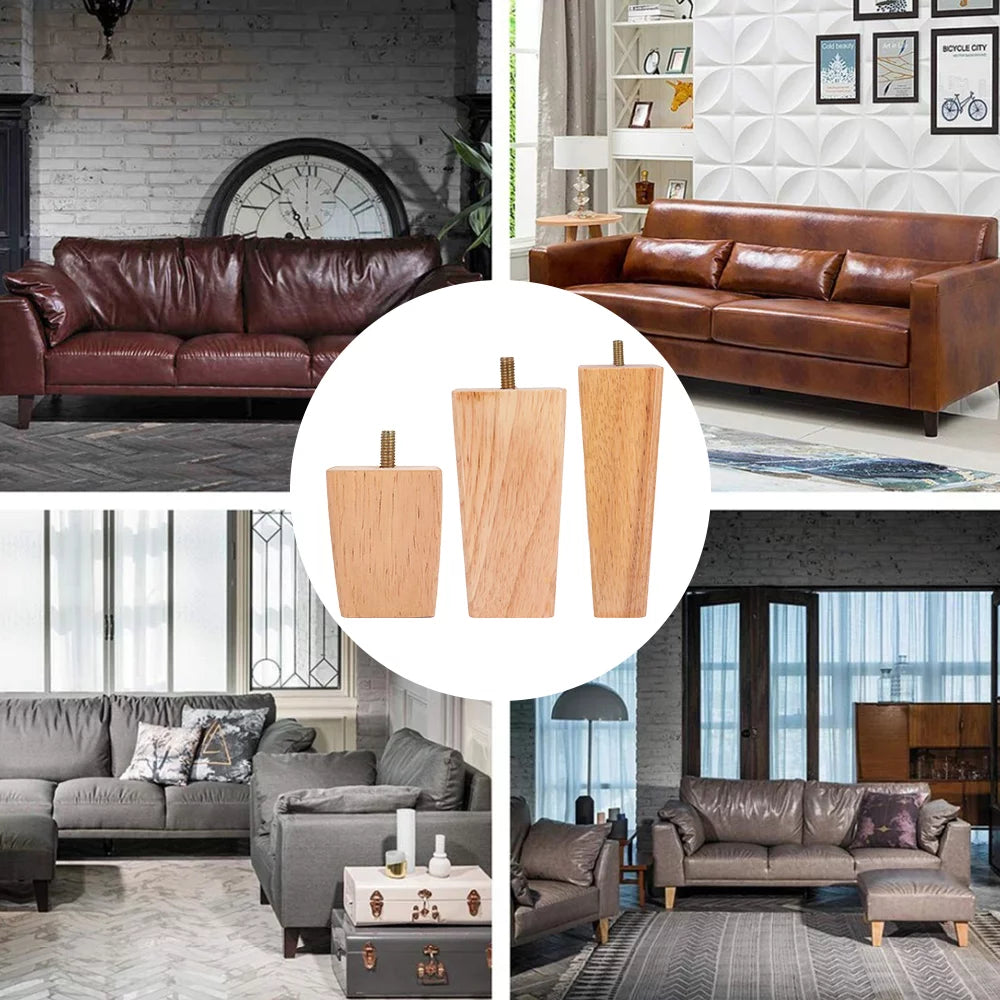 Willstar Height Sofa Legs Set of 4 Solid Wood Replacement Furniture Legs A925692