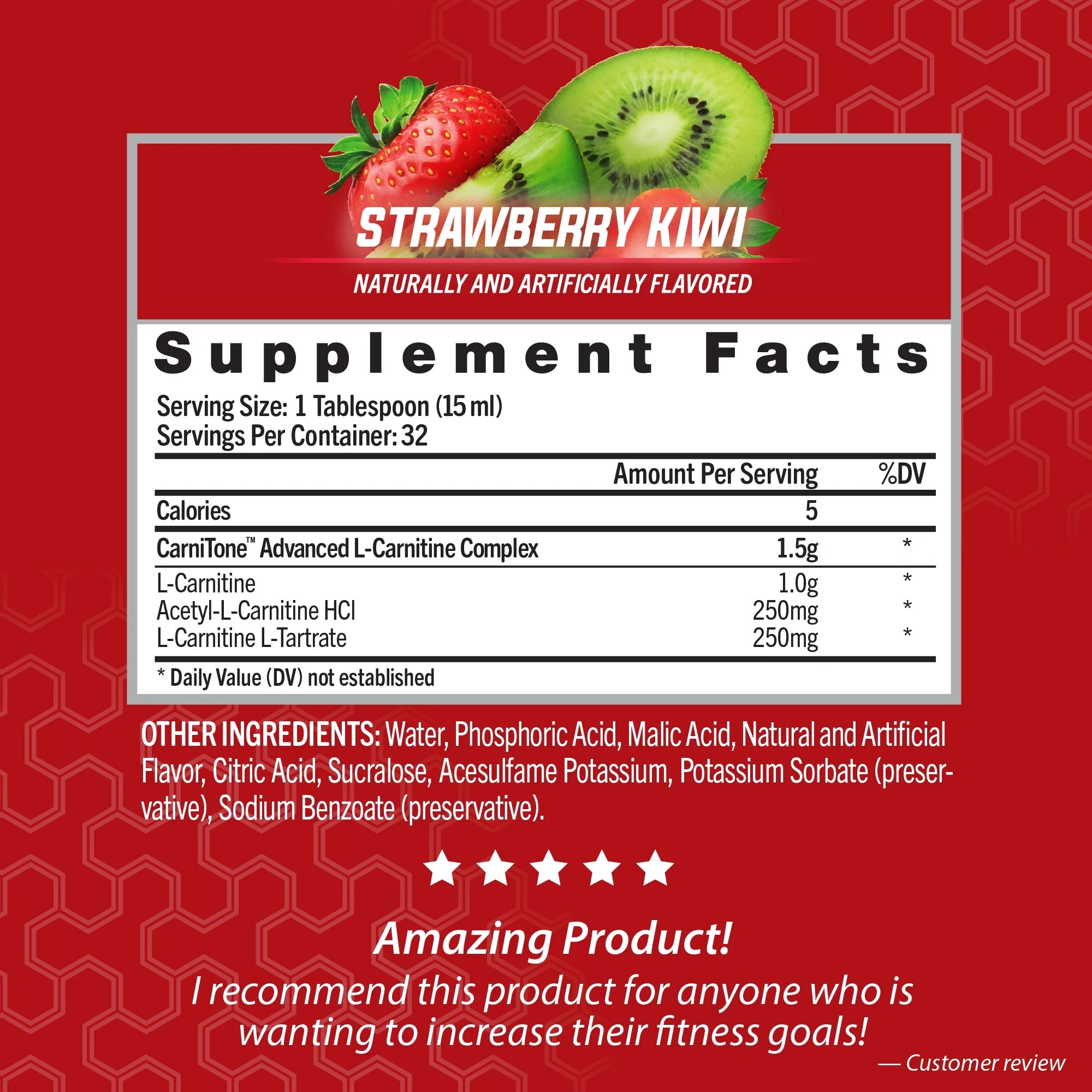 iSatori L-Carnitine LS3 Concentrated Liquid Metabolic Enhancer - Strawberry Kiwi 1500mg Z687
