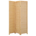 Magshion 5.6 ft Foldable Room Divider, 3 Panel Adjustable Shutter, Wood Portable Privacy Screen for Bedroom Office, Natural