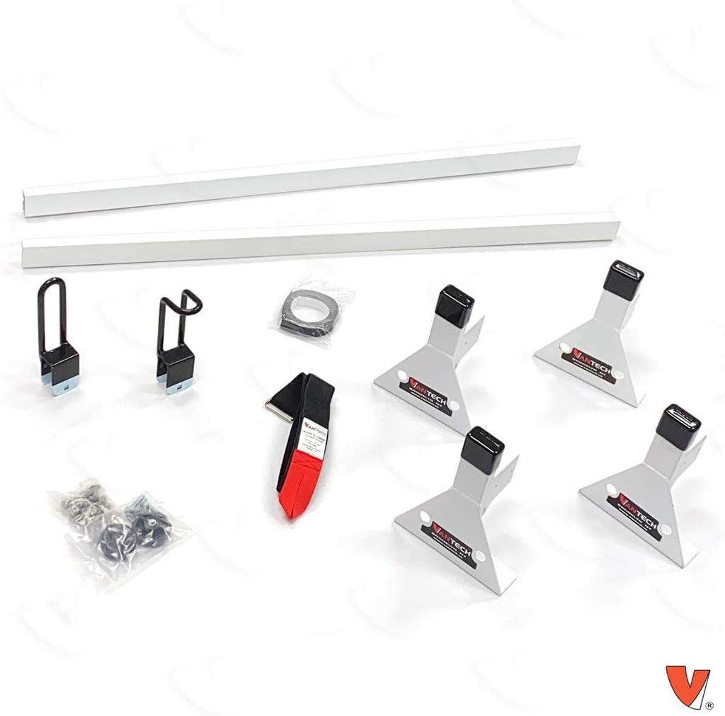 Vantech H1 2 Bar Steel Ladder Roof Rack for RAM ProMaster City 2015-On, White O286446