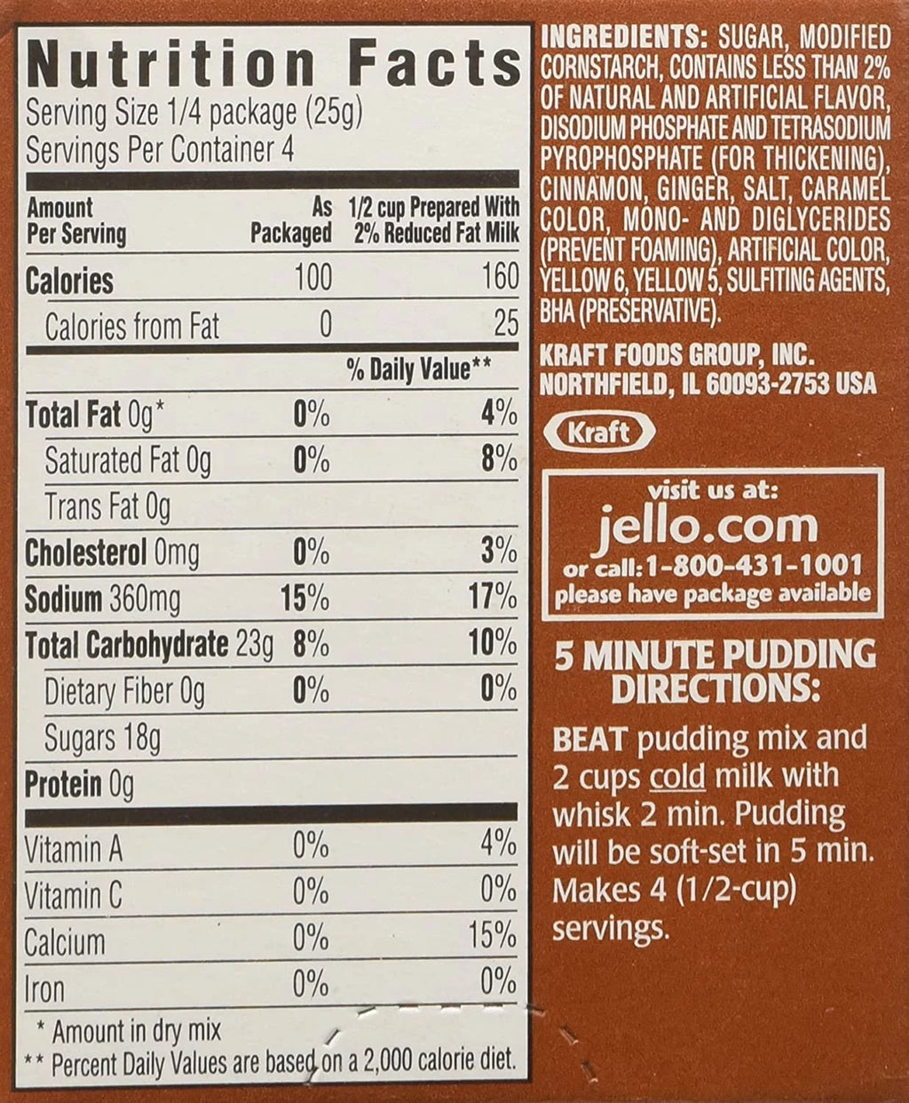Kraft Jell-O Instant Pudding & Pie Filling, Pumpkin, 3.4 oz Boxes (Pack of 8) R4224