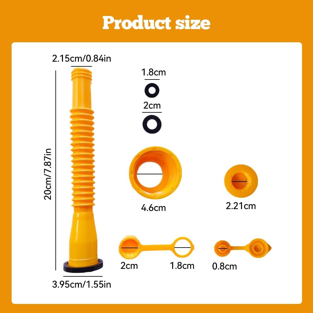 Gas Can Spout Replacement Kit with Flexible Nozzle for 1/2/5/10 Gallon Cans Y99406