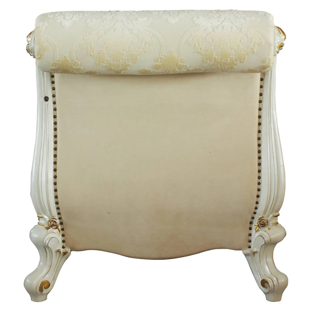 ACME Picardy One Arm Chaise with Nailheads, Antique Pearl F8625