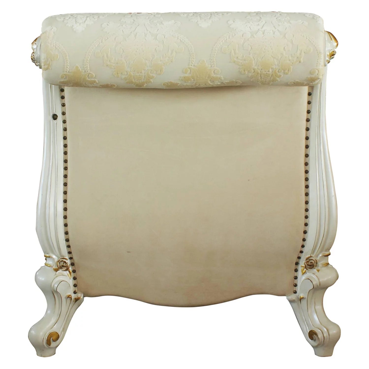ACME Picardy One Arm Chaise with Nailheads, Antique Pearl F8625