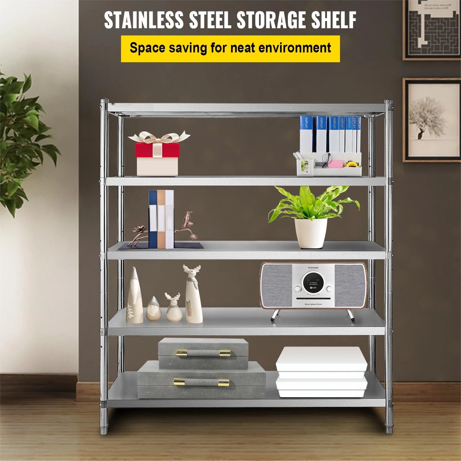 BENTISM Shelving Unit 5-Tier Stainless Steel 60x18.5 inch N80821