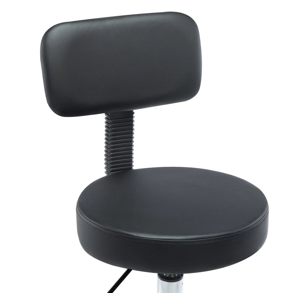 Height Adjustable Drafting Stool with Footrest, Faux Leather, Rolling Wheels by Naomi Home T38183