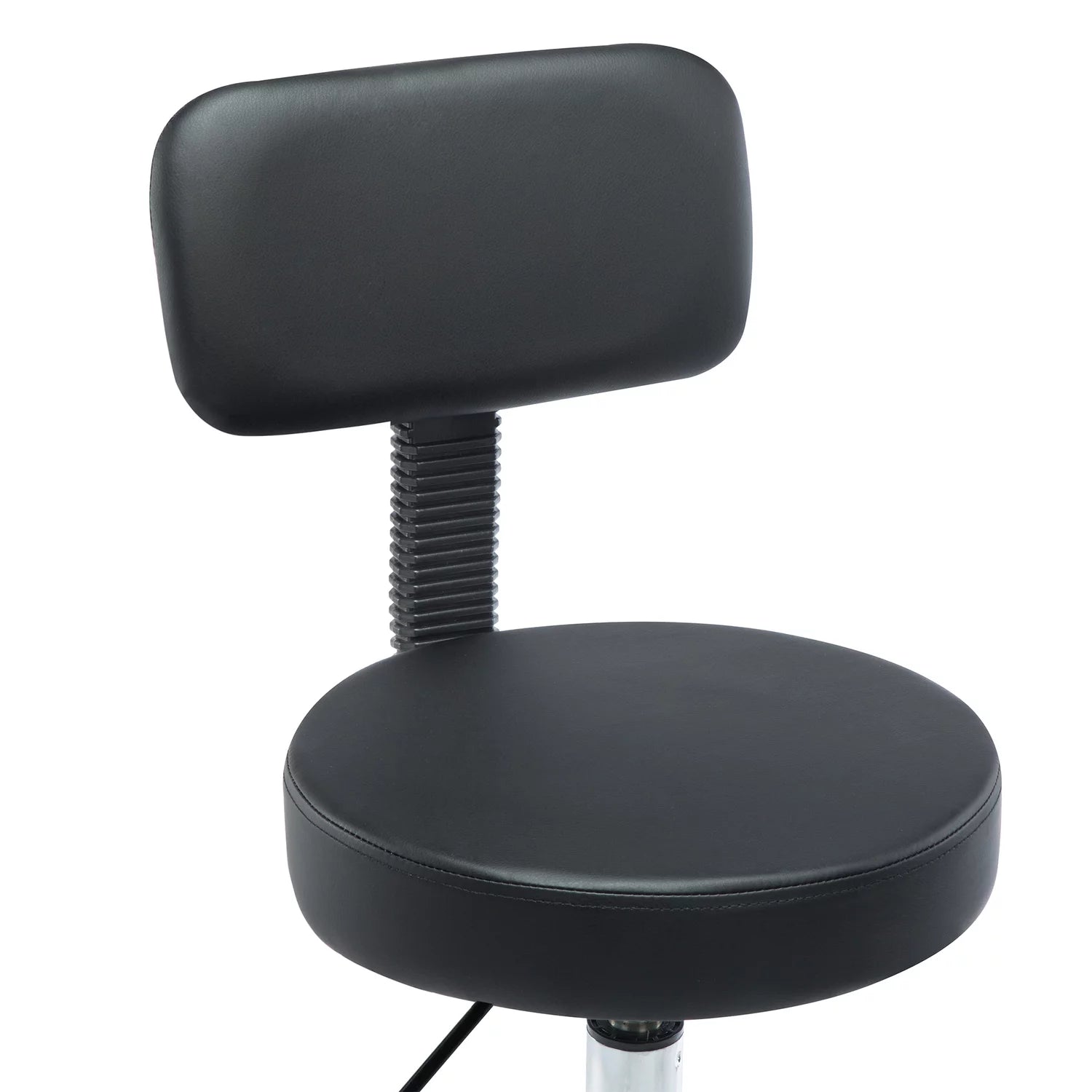 Height Adjustable Drafting Stool with Footrest, Faux Leather, Rolling Wheels by Naomi Home T38183