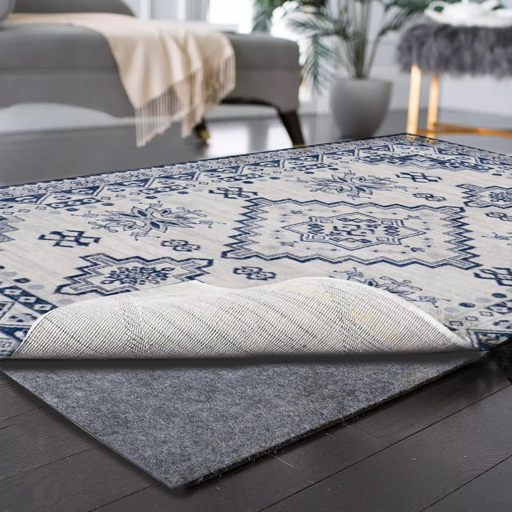 100% Waterproof Rug Pad, 5x7 ft Extra Large Area Rug Non-Slip Carpet Pad, Non-Slip Rug Pads for All Floors and Finishes, Felt Pad for Hardwood Floors, Keeps Carpets in Place Soft and Safe