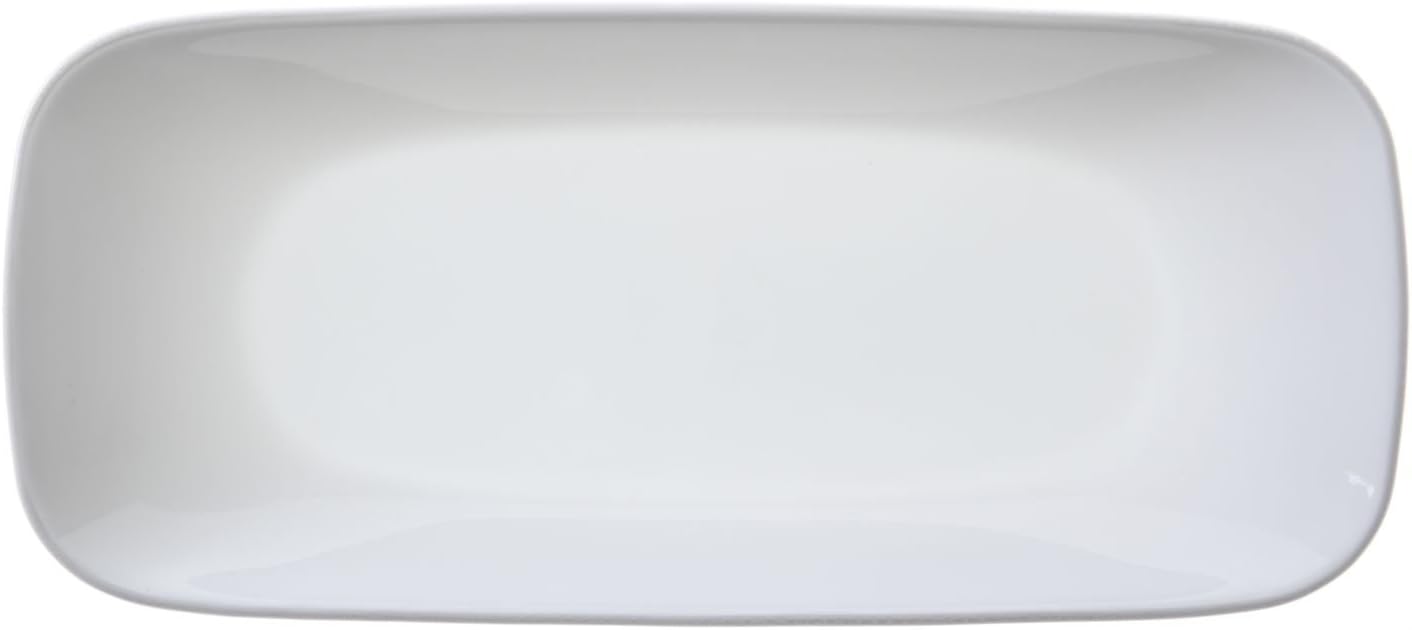 Corelle Square 10-1/2-Inch Serving Tray, Pure White X3705