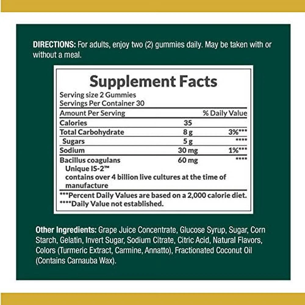 Nature's Bounty Probiotic Gummies for Immune & Digestive Health, 60 Count X2206