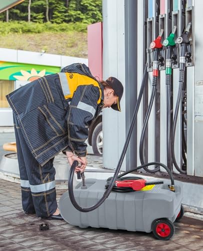 15 Gallon Fuel Caddy Portable Gas Tank with Siphon Pump and 10-Foot Hose D559