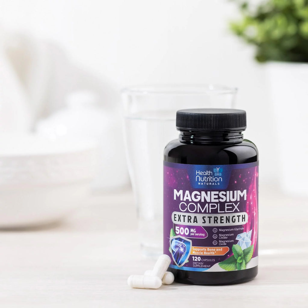 Magnesium Complex 500mg Capsules with Glycinate, Citrate, Malate - Non-GMO, 120 Count G37220