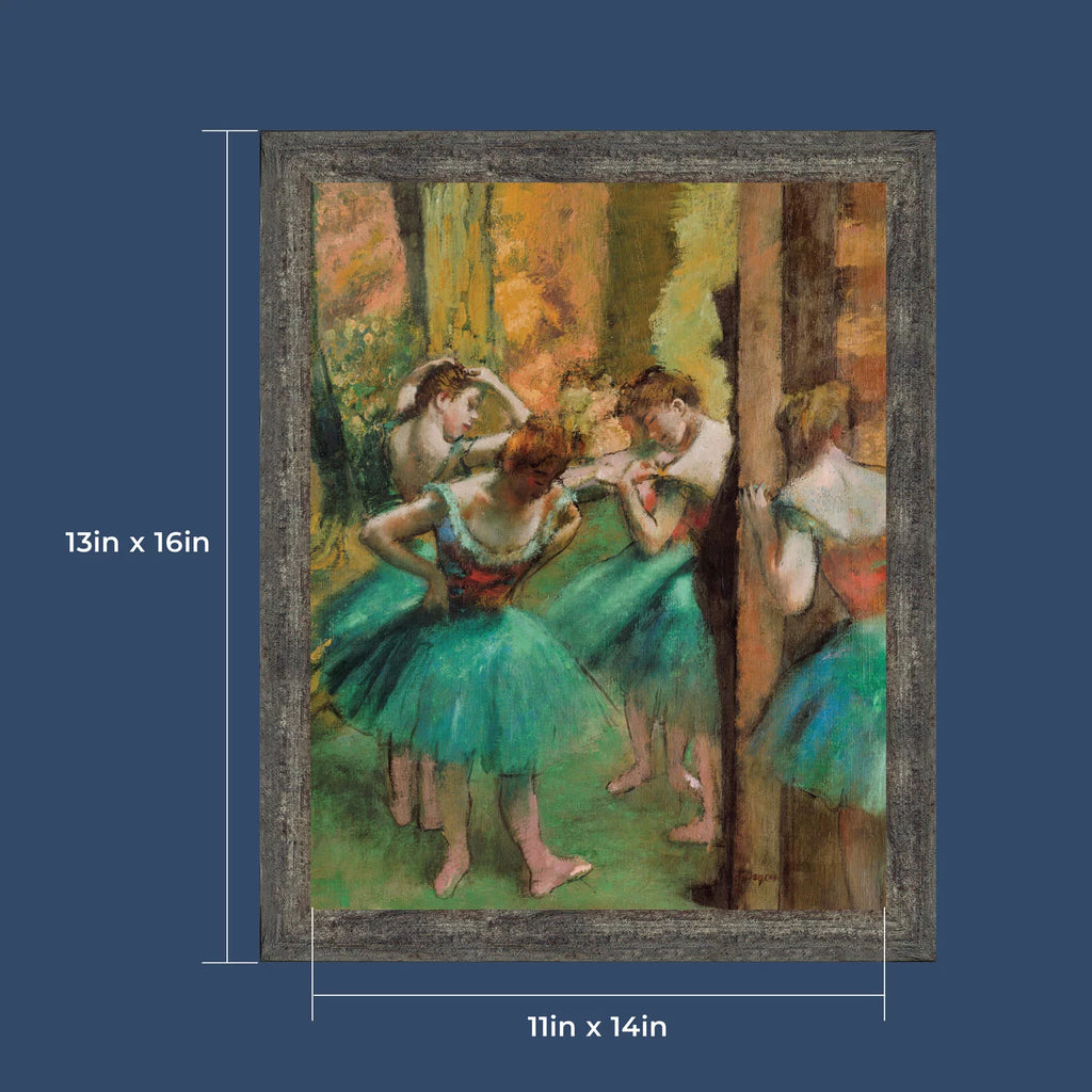 Dancers Pink and Green by Edgar Degas Framed Wall Art Print 11x14 Q294235