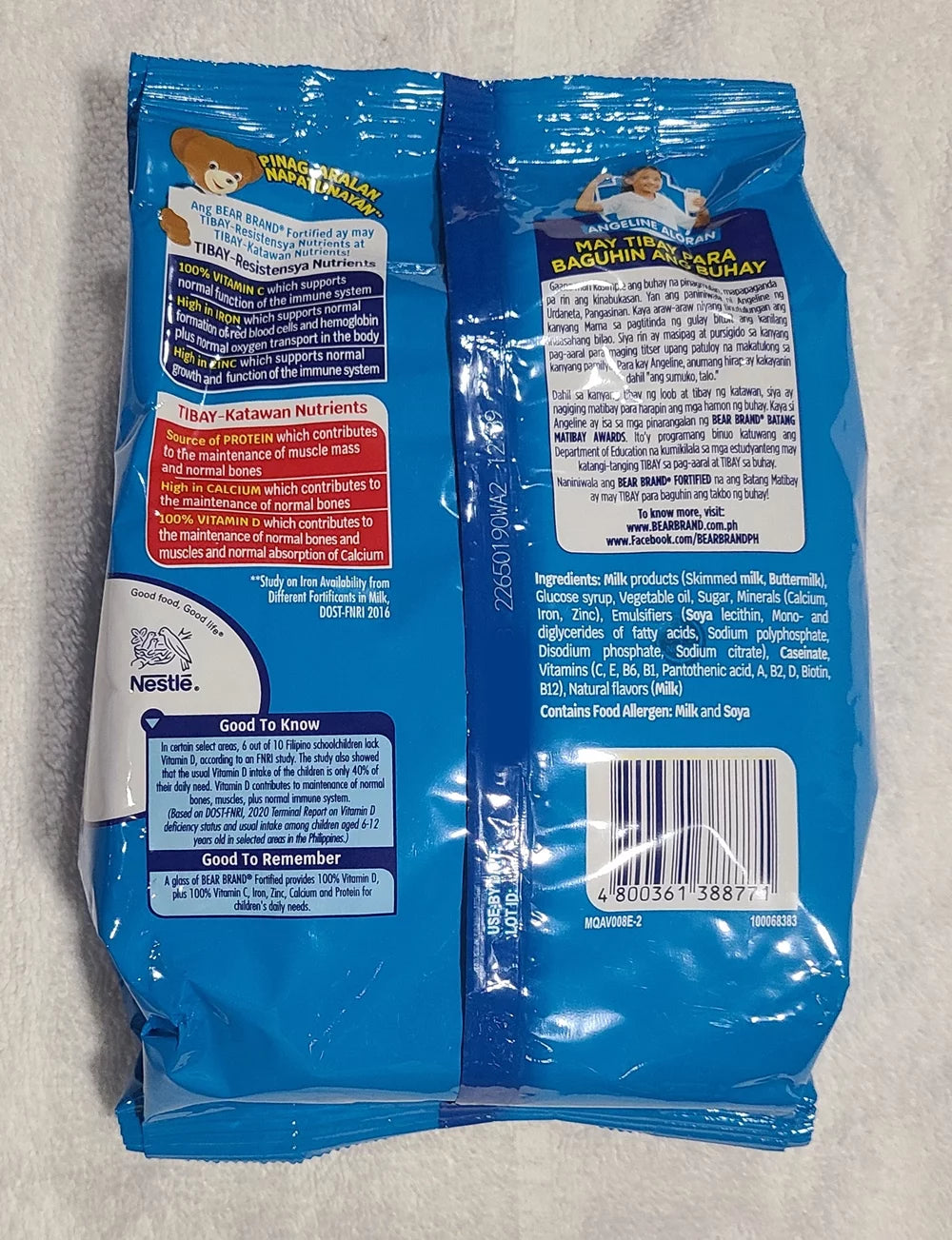 Bear Brand Fortified Powdered Milk Drink with Iron, Zinc & Vitamin C, 680g - 3 Pack N1069