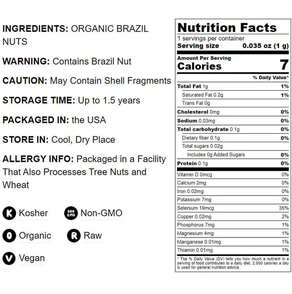 Organic Brazil Nuts, Non-GMO, 12 Pounds by Food to Live S42685