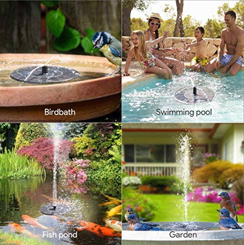 Solar Fountain Floating Water Pump for Bird Bath Garden Pond W21537