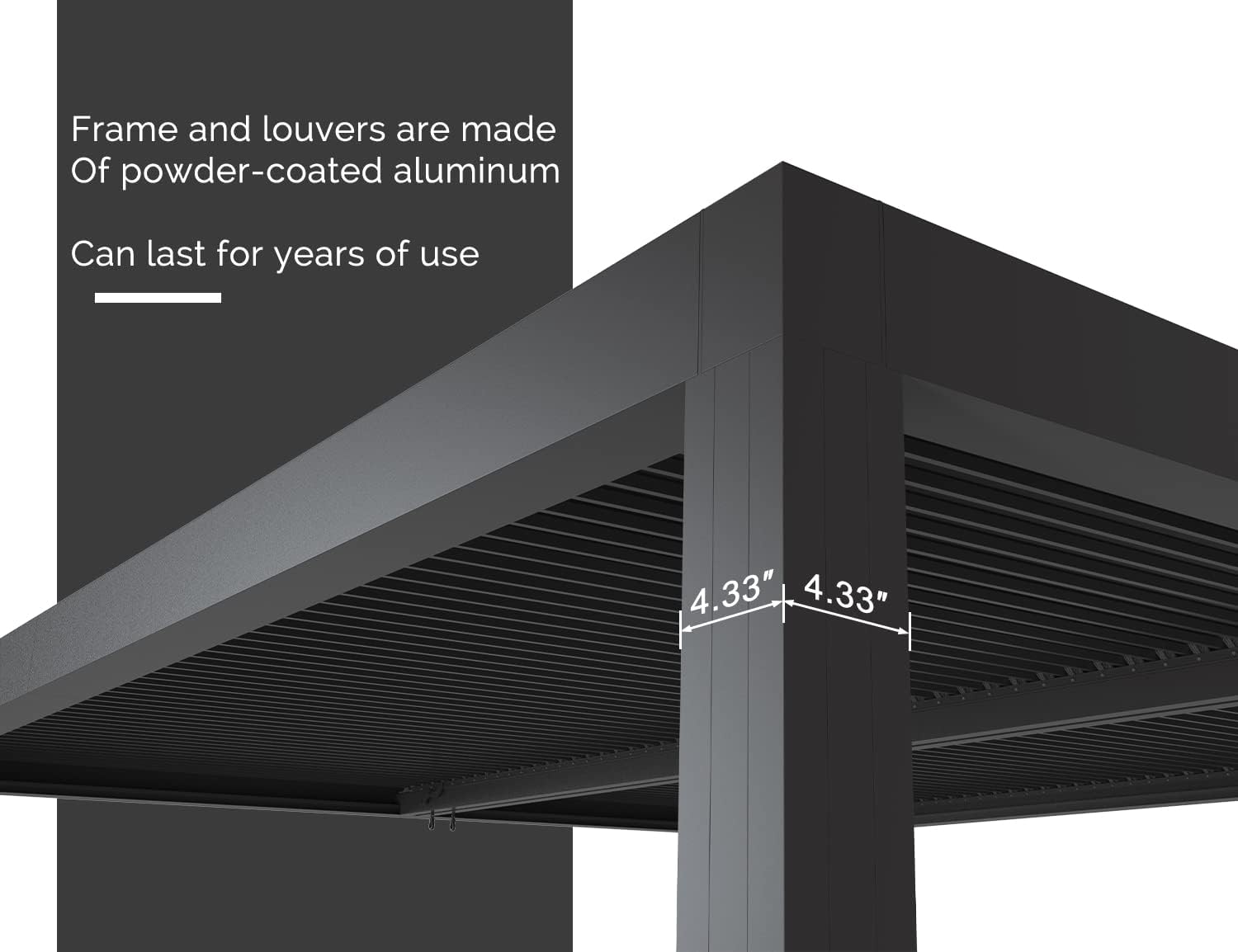PURPLE LEAF Louvered Pergola 12' x 20' Outdoor Aluminum Hardtop Gazebo S36288