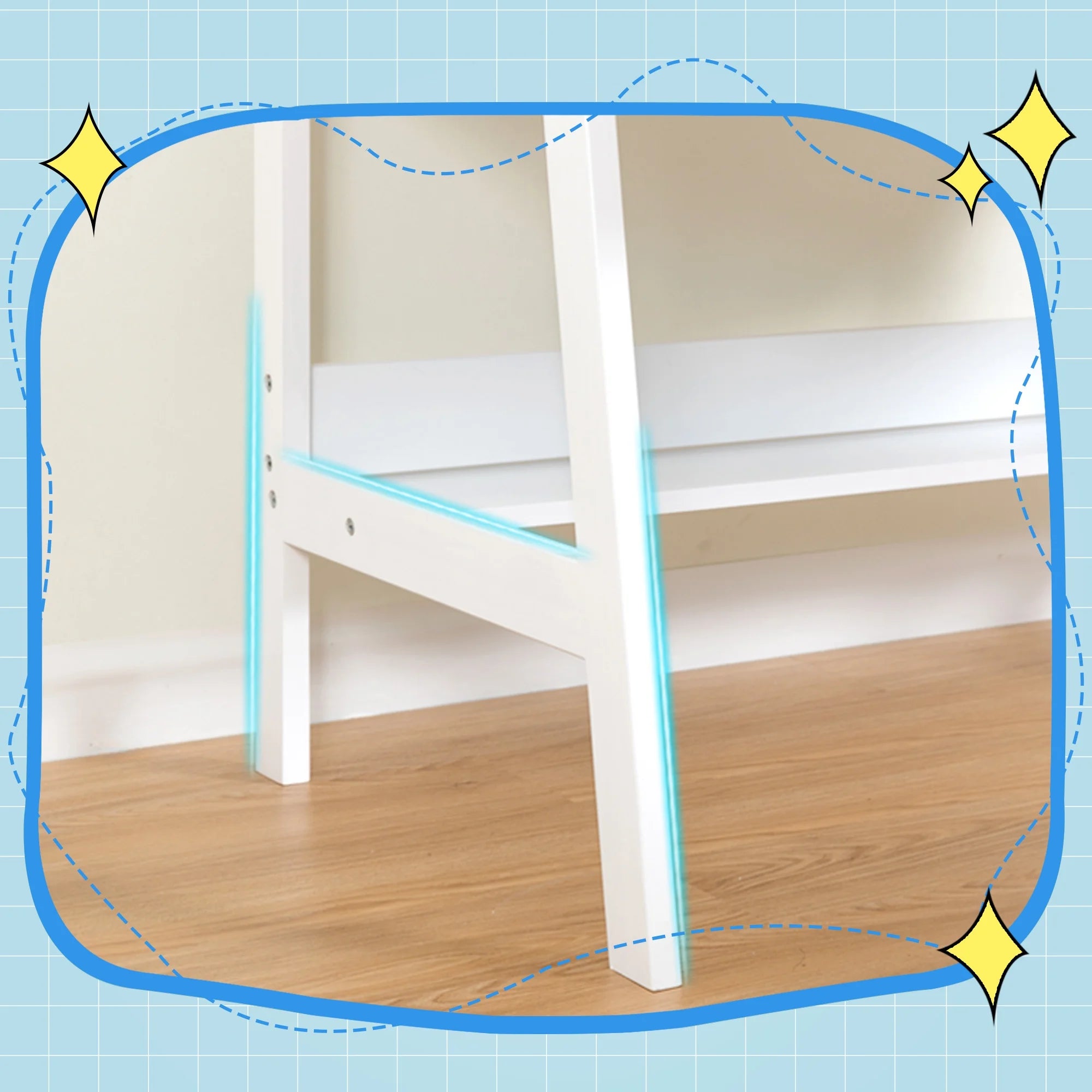 Kids Desk and Chair Set with Drawers, White Wooden Study Desk for Ages 5-12 F251