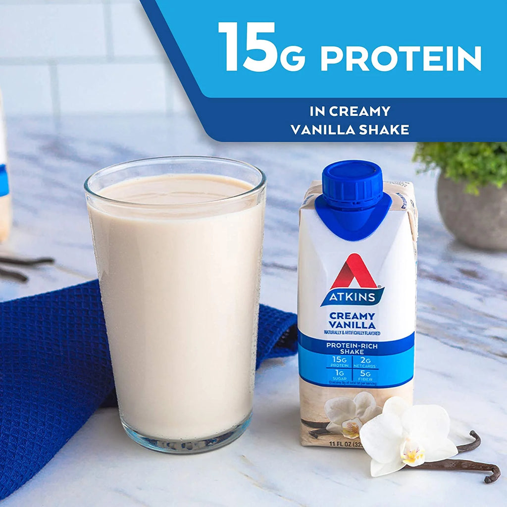 Atkins RTD Protein Shake Creamy Vanilla, 8 Pack S3851