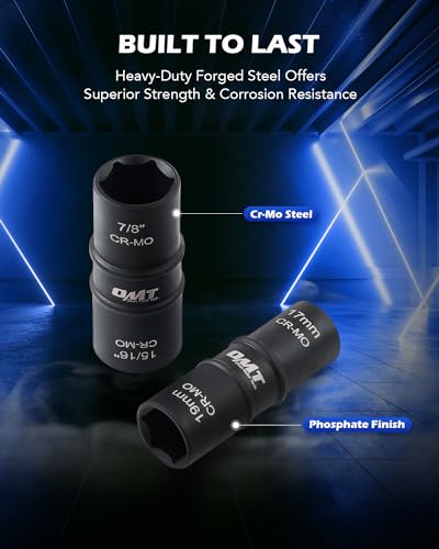 Orion Motor Tech Lug Nut Socket Set, 5pc 1/2" Drive Impact Flip Socket Set G2850