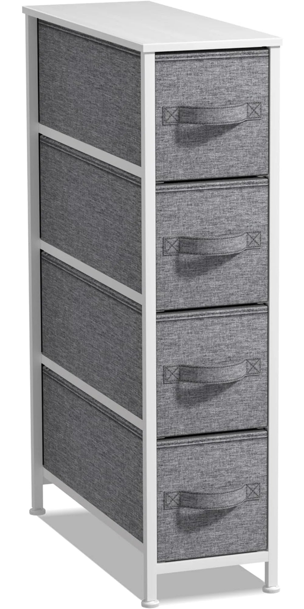 Sorbus Narrow 4-Drawer Dresser: Compact Storage for Children and Adults in Bedrooms, Bathrooms, and Laundry (White)