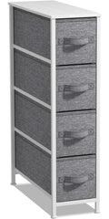 Sorbus Narrow 4-Drawer Dresser: Compact Storage for Children and Adults in Bedrooms, Bathrooms, and Laundry (White)