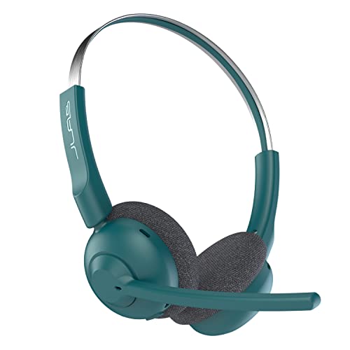 JLab Go Work Pop On-Ear Wireless Headset, Teal, 50+ Hours Playtime, Bluetooth Multipoint, Rotating Boom Mic, Noise Canceling MEMS Microphone, Light-Weight and Portable, for PC/Mac or Mobile
