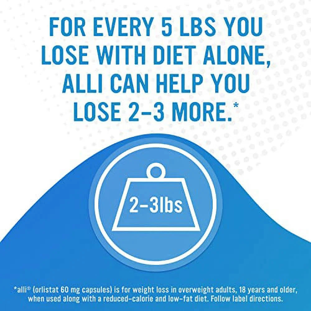 alli Diet Weight Loss Supplement Pills, Orlistat 60mg, 170 Count M9751
