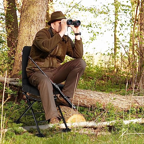 Goplus Hunting Chair 360° Swivel Folding Deer Hunting Chair with Padded Cushion, Black F10718