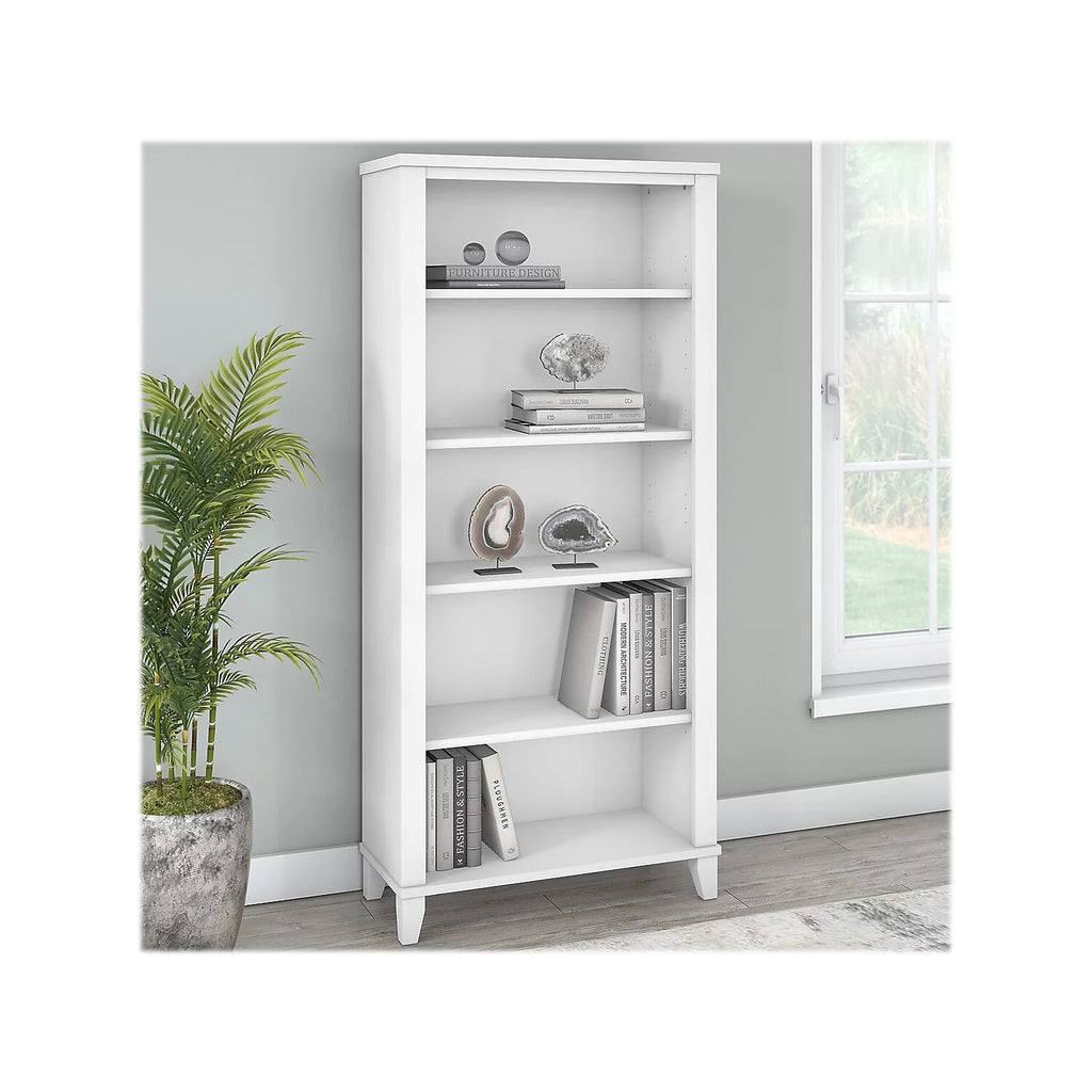 Bush Furniture Somerset 5 Shelf Tall Bookcase White U387859