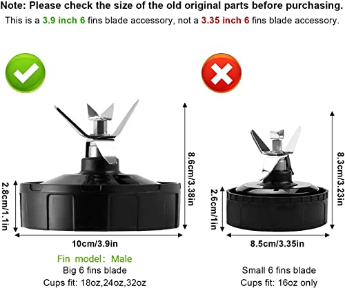Blender Blade Replacement 6 Fins for Nutri Ninja Auto iQ BL480W-70 BL480D-30DOB A10204