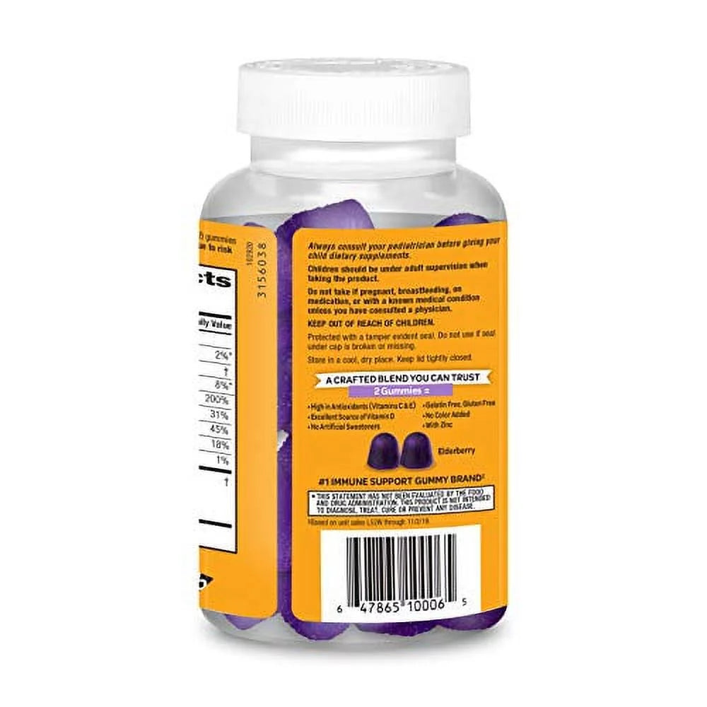 Airborne Elderberry + Vitamins & Zinc Gummies, 130 Count, Gluten-Free X352
