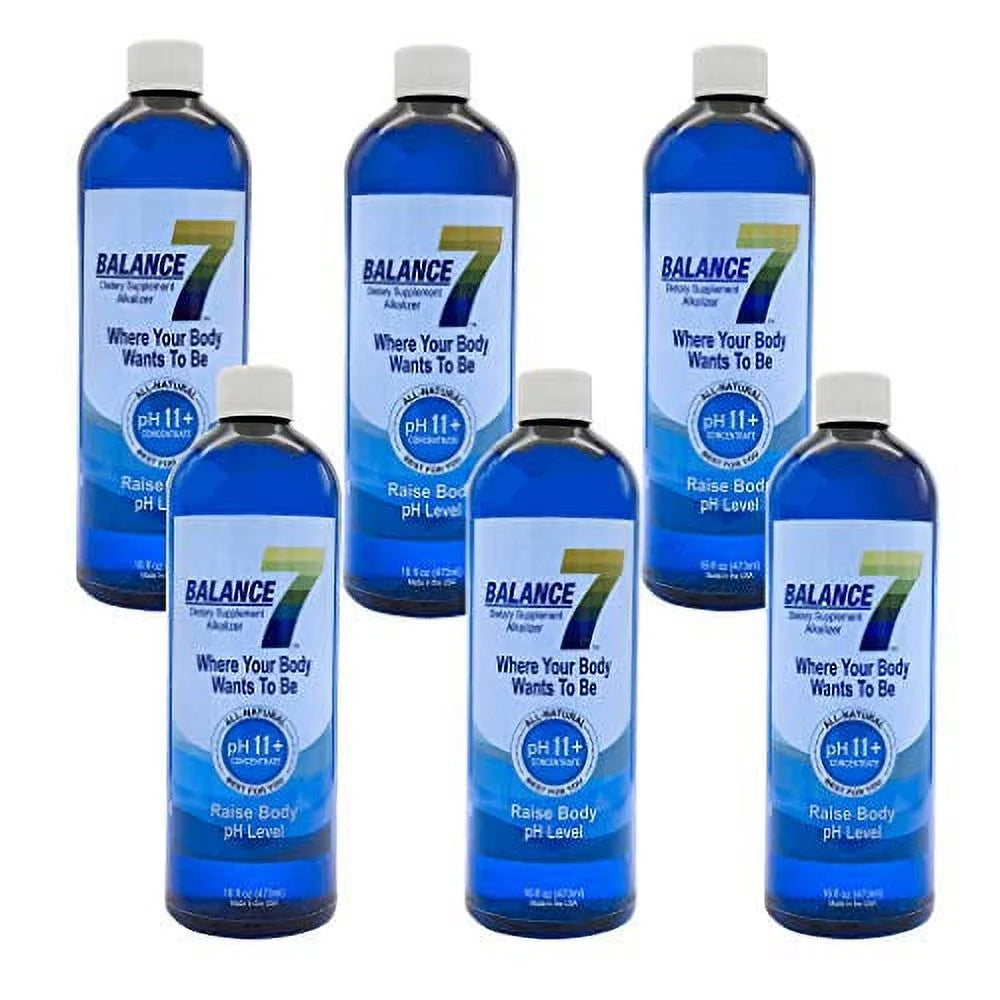 Balance 7 Alkaline Dietary Supplement pH Booster Mineral Liquid, 16 fl oz, 6 Bottles W29588