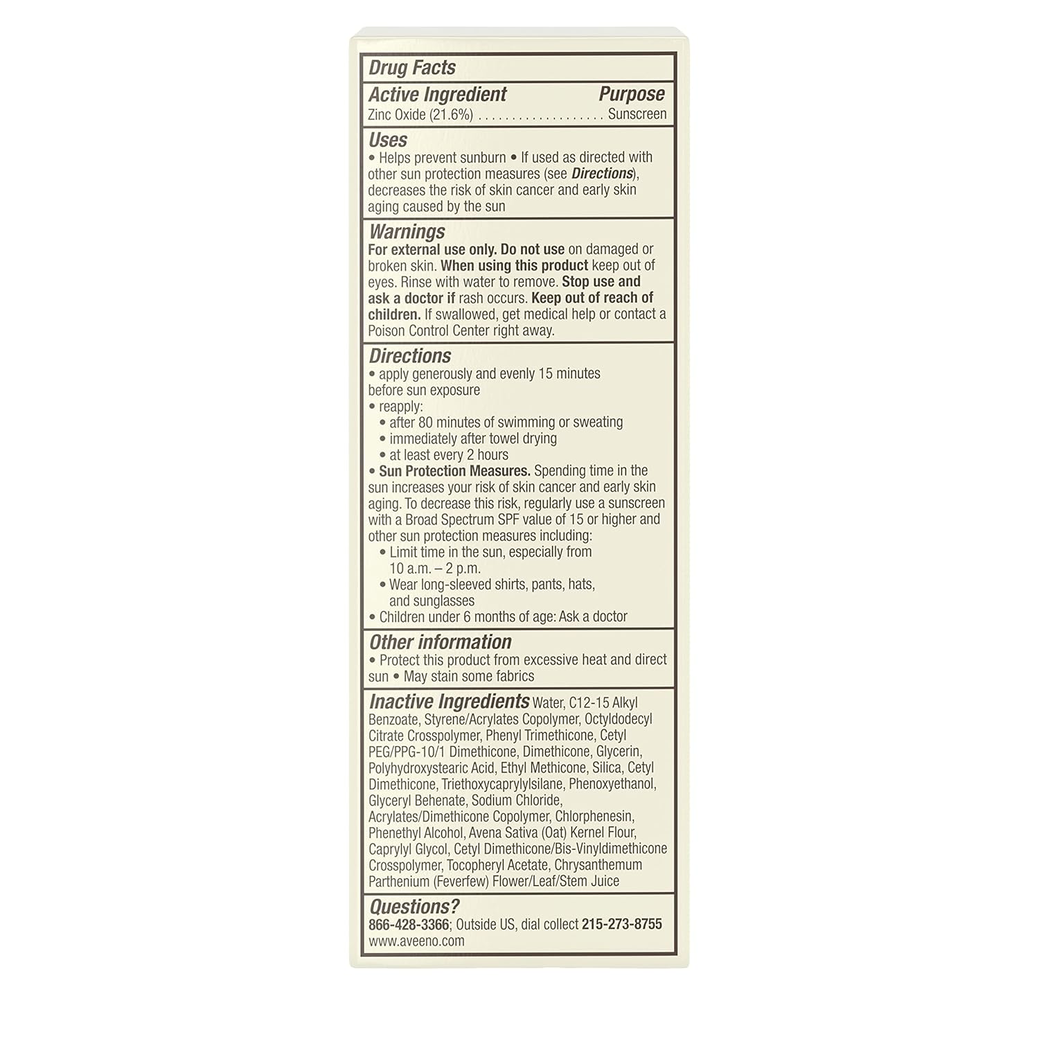 Aveeno Positively Mineral Sensitive Skin Daily Sunscreen Lotion SPF 50, 2 fl oz A358