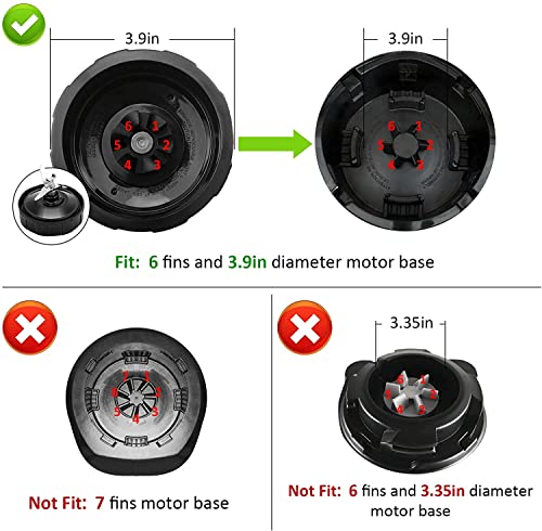 Blender Blade Replacement 6 Fins for Nutri Ninja Auto iQ BL480W-70 BL480D-30DOB A10204