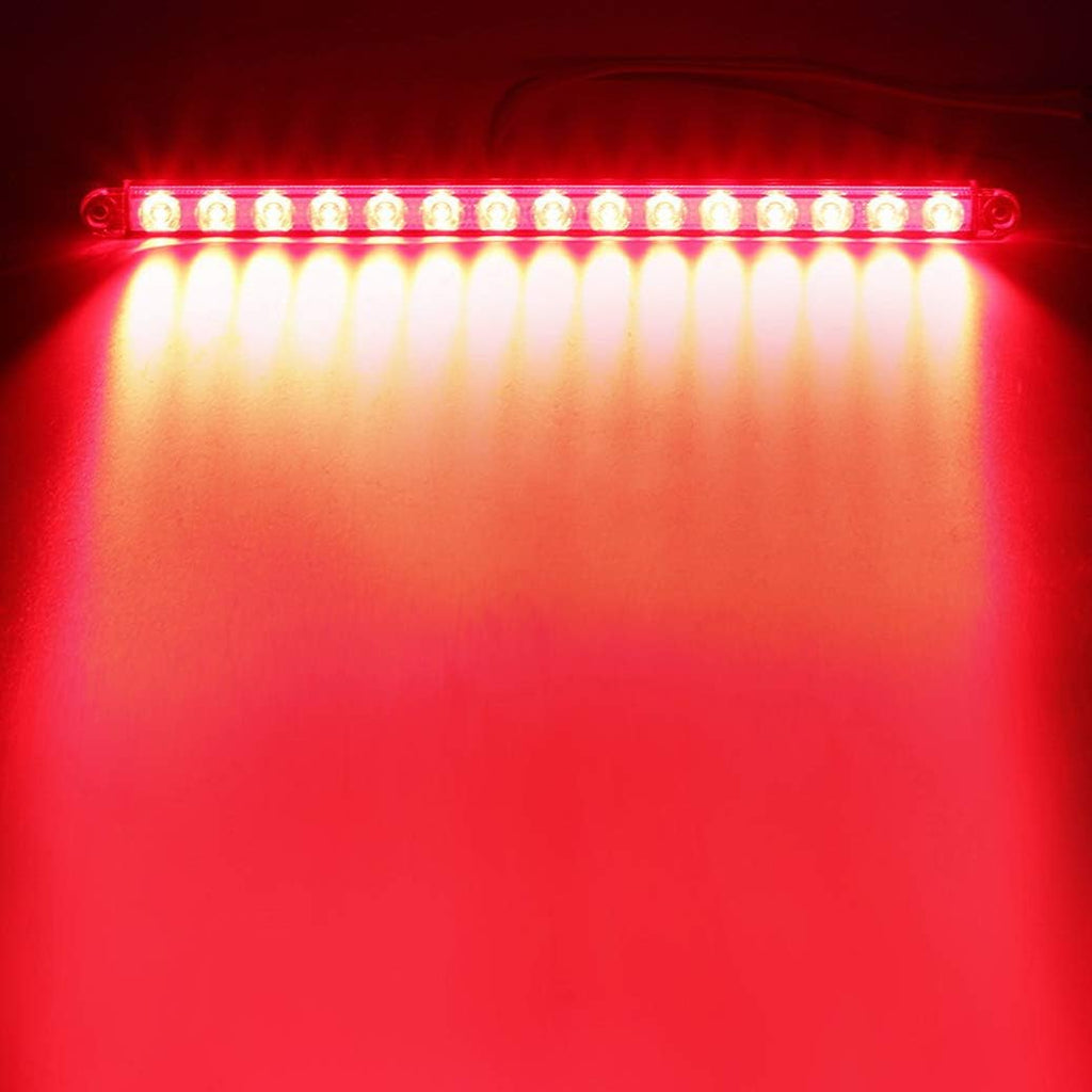 Partsam 2Pcs 12" 15 LED Red Trailer Truck ID Light Bar Waterproof V621644